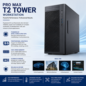 Estación de Trabajo Pro T2 Tower con CPU Core Ultra para Desarrollo Empresarial de IA, Ingeniería CAD, Computadora de Escritorio Core Ultra AI Workstation - Product Image 2