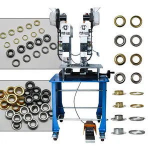 Máquina automática de doble ojal, punzonadora de ojales de doble cabeza, máquina automática de ojales de dos cabezas