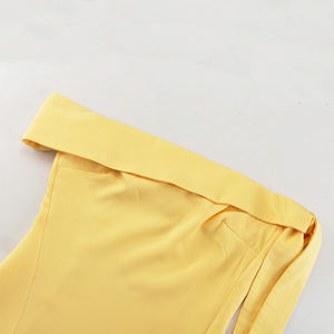 2025 estate signora Party Sexy <span class=keywords><strong>elegante</strong></span> Mini abiti corti <span class=keywords><strong>giallo</strong></span> senza maniche <span class=keywords><strong>abito</strong></span> a tubo senza spalline per le donne - Product Image 6