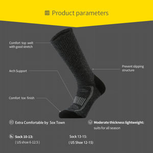 Lot de 3 paires de chaussettes en laine mérinos pour hommes pour la randonnée en plein air, la randonnée et le <span class=keywords><strong>trail</strong></span>. - Product Image 5