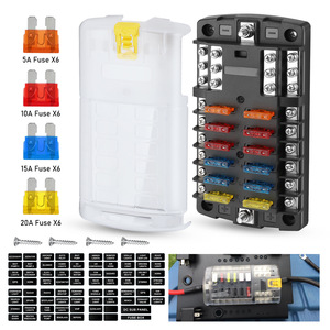 Cnspeed 12-Way Fuse Box With Led Indicator For Rv And <b>Yacht</b> Screw Wiring - Product Image 1