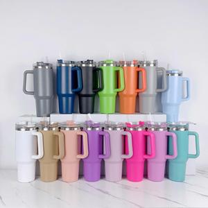 40oz & 30oz <b>Double</b> <b>Wall</b> Stainless Steel Tumbler with Handle Straw BPA Free Lid-Eco-Friendly Travel <b>Mug</b> Customized Color & Logo - Product Image 4