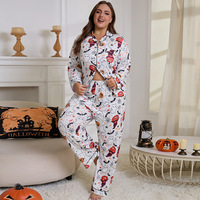 Halloween Nouveauté Hiver Ensemble deux pièces pour adolescents grande taille, style européen et américain, comprenant un cardigan à manches longues et un pantalon à taille élastique