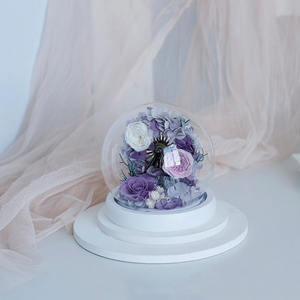 TC vente chaude grande roue avec rose préservée dans un dôme en verre centres de table de mariage saint valentin cadeau pour toujours roses décoration - Product Image 3