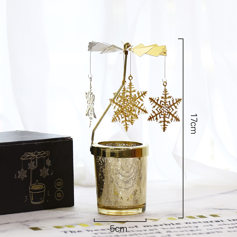 Spinning Candle Holder Deer Rotating Candlestick Romantic Trotting Horse Lamp For Home 6