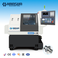 Torno de Cama Plana de Alta Precisión, Mini CNC Automático, de un Solo Husillo y 2 Ejes, con 8 Estaciones de Herramientas Horizontales
