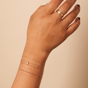 18K Gold Plated Charm Bracelet Star Pearl Heart Color Zircon Minimalist Geometric Chain Jewelry for Women Anniversary Gift - Product Image 6