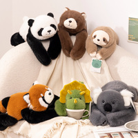 Peluche lestée à bras longs de 30/45/65 cm, oreiller doux en forme de raton laveur, koala, ours, paresseux, dinosaure, cadeau pour garçons et filles