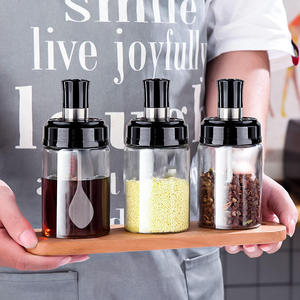 Contenedor de Almacenamiento de Cocina al por Mayor de 250 ml, Botella de Vidrio para Especias y Condimentos, Tarro Sellado para Sal y Azúcar con Cepillo y Cuchara, Recipiente para Aceite - Product Image 3