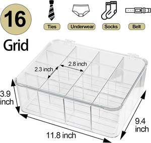 Caja de Almacenamiento de Cocina Moderna, Cuadrada, de Mimbre Acrílico, Transparente, Apilable, Multifuncional, Organizador de Tarjetas Pequeño con Tapa - Product Image 3