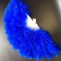 Gatsby Éventail en plumes de marabout double face pour la mariée Éventail à fleurs nigérianes avec plumes de dinde teintes naturelles Application de fête