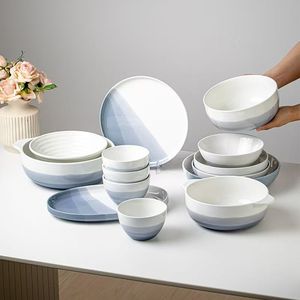 Customized Color China Porcelain Dinnerware <b>Sets</b> for Hotel & Restaurant Use Dishwasher & <b>Microwave</b> Safe Portable Eco-Friendly - Product Image 1