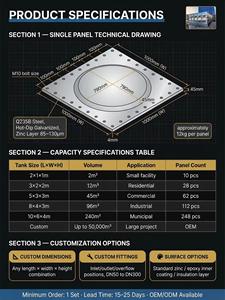 Tanque <span class=keywords><strong>de</strong></span> <span class=keywords><strong>Almacenamiento</strong></span> <span class=keywords><strong>de</strong></span> <span class=keywords><strong>Agua</strong></span> Modular <span class=keywords><strong>de</strong></span> Acero Prensado <span class=keywords><strong>de</strong></span> 20,000 <span class=keywords><strong>Litros</strong></span>, Galvanizado en Caliente, Maquinaria para Tratamiento <span class=keywords><strong>de</strong></span> <span class=keywords><strong>Agua</strong></span> - Product Image 3