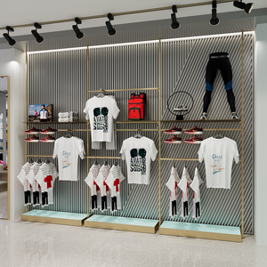 Negozio di scarpe da uomo Design interno personalizzato a parete scaffale abbigliamento sportivo espositore Stand per negozio di abbigliamento sportivo - Product Image 6