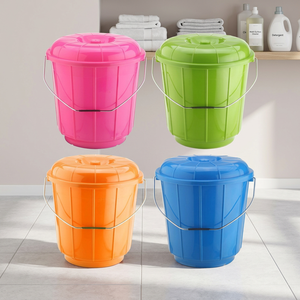 Durable 25 Litre PP Plastic <b>Bucket</b> <b>with</b> Handle and <b>Lid</b> for Water Storage in Industrial or Household Use - Product Image 1