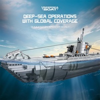 Juego de Bloques de Construcción Educativos de Plástico ABS Reobrix, 4 Piezas, Modelo de Barco Submarino, Juguete Electrónico, Escala 1:12, Gran Venta