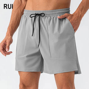Shorts de sport RUIQUWIN en toile solide pour hommes, séchage rapide, respirant, haute élasticité, pour la course à pied et le basketball, pour l'entraînement physique - Product Image 1