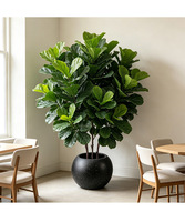 Plante artificielle OEM Ficus lyrata à feuilles de courge, grande plante verte artificielle en pot, plante d'intérieur pour la décoration paysagère de la maison