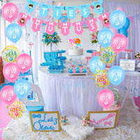 Lot de 12 ballons de 12 pouces avec empreintes de pieds 'C'est un garçon/fille', ballons en latex bleus et roses avec confettis pour révélation du sexe et décoration de fête prénatale