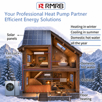 Bomba de Calor Monobloque Inverter DC Completa EVI R290 de 15.6kW 75 ℃   Bomba de Calor de Aire de Alta Temperatura ErP A+++, Certificación CE CB, OEM para Hoteles