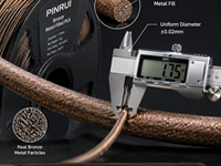 Filament PLA rempli de métal PINRUI 1,75 mm 1 kg, haute densité, bronze, laiton, cuivre, magnétique, pour imprimante 3D, polissable