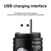 Lampe de poche avec sifflet intégré pour les randonneurs et les campeurs, rechargeable par USB, zoomable, signal d'urgence rouge et bleu, lumière légère