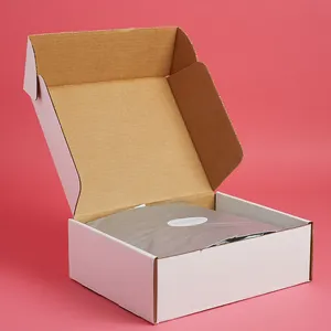 Kunden spezifische weiße Wellpappe Craft Glasflasche Verpackung Tuck Top Mailing Versand box