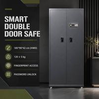 Coffre-fort à double porte robuste pour la maison, le bureau et la chambre, grand espace de rangement avec serrure intelligente et étagères réglables