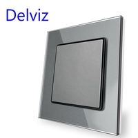 Panneau d'interrupteur en verre cristal trempé Delviz, espacement des trous de montage 60mm, ize 86mm * 86mm, plaque de couverture de remplissage murale carrée Panneau vierge