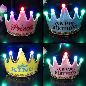 Festa di <span class=keywords><strong>compleanno</strong></span> celebrazione decorazione di <span class=keywords><strong>compleanno</strong></span> vestire forniture cappello di <span class=keywords><strong>compleanno</strong></span> prince crown cake led light hoop dress up hat - Product Image 3