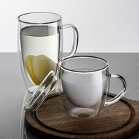 Coupe en verre borosilicate transparent à double paroi Boule à neige Boule à neige à double paroi Coupe en verre