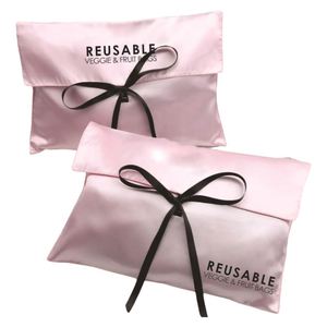 Pochette cadeau portable en velours avec doublure en satin, ruban et logo personnalisé imprimé, pochette anti-poussière en flanelle et velours - Product Image 5