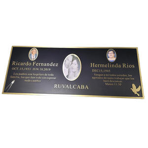 Мемориальная табличка для надгробия, готовая к отправке, с индивидуальной наружной окраской, анодированием, УФ-печатью, латунные и бронзовые таблички для кладбищ - Product Image 1