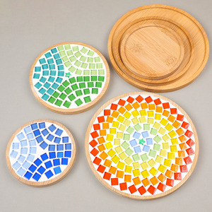 Basi in legno personalizzate di varie forme, direttamente dalla fabbrica, per kit fai-da-te di sottobicchieri, piastrelle in vetro fatte a mano, artigianato per adulti e bambini - Product Image 2
