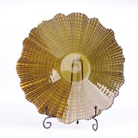 Groothandel 12 inch glazen salade- & fruitschalen gouden kleur milieuvriendelijk modern luxe bruiloftdecoratie op maat gemaakt voor thuis- en restaurantgebruik
