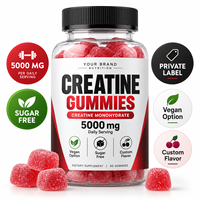 Gummies de créatine monohydrate en marque blanche 5000mg sans sucre, supplément nutritionnel sportif, fabricant OEM ODM