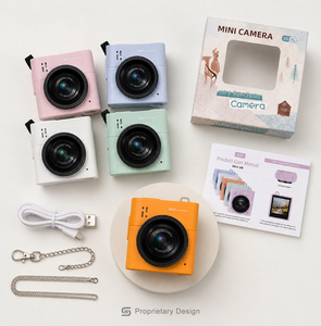 Nouvelle Mini Caméra 2.5K 2026, 64MP, Écran IPS Carré 1.4 Pouces, Zoom 16X, Enregistreur Vidéo Portable pour YouTube TikTok, Cadeau pour Adolescents - Product Image 1
