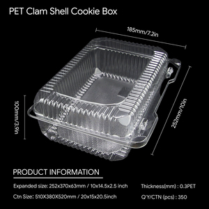 Tùy chỉnh dùng một lần rõ ràng Pet nhựa vỏ sò container thực phẩm gấp hình chữ nhật cổ điển bảo quản - Product Image 2