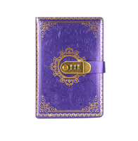 Cahier de notes en cuir personnalisé rétro avec serrure dorée A5 créatif mot de passe livre Agenda planificateur papier couverture Composition livre cadeau