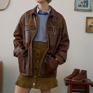 Veste d'hiver pour femme OEM, veste unisexe de haute qualité, veste en cuir PU pour femme, manches longues, fermeture éclair, une pièce - Product Image 1