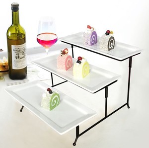 3 <strong>Tier</strong> Serving <strong>Stand</strong> <strong>Food</strong> Display Collapsible Sturdier Metal Rack - Product Image 5