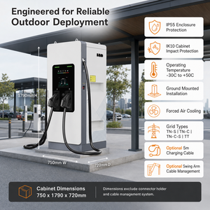 สถานีชาร์จรถยนต์ไฟฟ้า StarCharge V5 240kW แบบ Dual CCS2 DC Fast Charger สำหรับเชิงพาณิชย์ เหมาะสำหรับสถานีบริการรถยนต์และ CPOs - Product Image 2