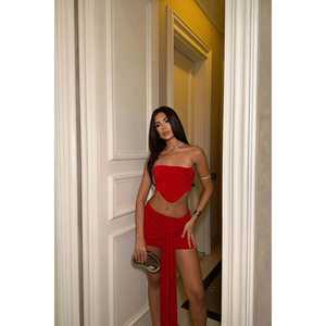 Traje de Fiesta Rojo para Mujer - Product Image 2