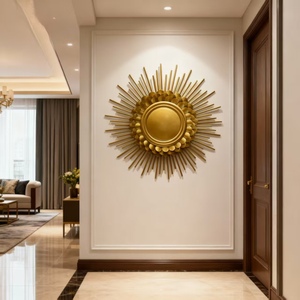 Золотые роскошные декоративные металлические настенные зеркала для гостиной - Product Image 2