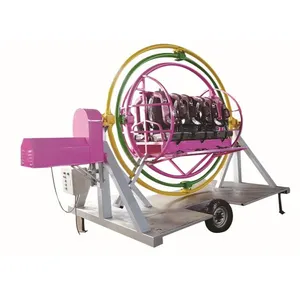 new design trailer space ring portable equipment amusement park ride customized trailer 3d space ring For Sale