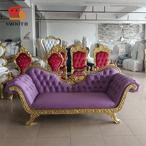 Sofá de dos plazas dorado para bodas, ideal para la novia, de la marca SMOOTH Factory Supply, para hoteles y salones de banquetes. - Product Image 5