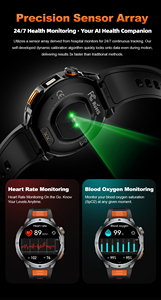 Montre connectée de sport d'extérieur MT68 avec certification CE FCC Rohs, bracelet en acier, cuir ou silicone en option, batterie 1000 mAh, étanche IP68 - Product Image 4