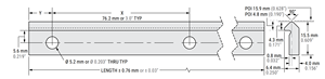 T1 V-Rail Linear Rail-V-<b>Guide</b> VRSD1-012 Bearing for Size 1 V-Wheels-Length 12in <b>Drilled</b> Stainless Steel V Tracks Linea - Product Image 1