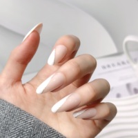 Faux ongles à presser pré-dessinés en ABS pour créateurs, forme amande française, couverture complète, fabricant de marque privée