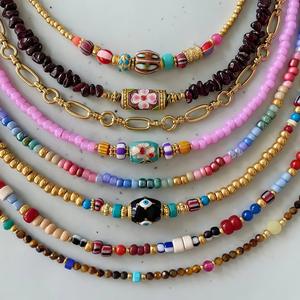 Collier œil <span class=keywords><strong>mal</strong></span>éfique bohème au design original Collier ras <span class=keywords><strong>du</strong></span> cou en perles pour femmes - Product Image 1